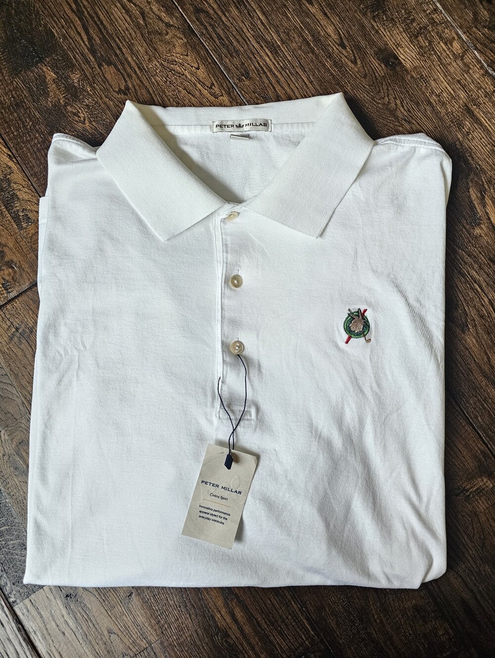PETER MILLAR MENS WHITE GOLF SHIRT SIZE XL NWT
